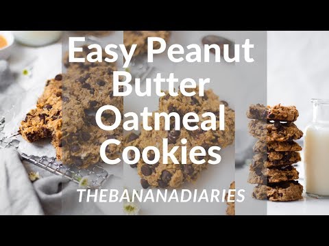 Easy Vegan Peanut Butter Oatmeal Chocolate Chip Cookies