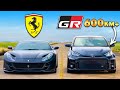 V12 Ferrari vs 3-cylindrowy GR Yaris: WYŚCIG