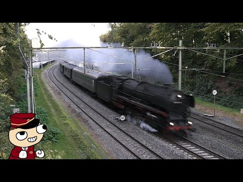 SSN | Stoomtrein 01 1075 in Baarn (met fluit!)