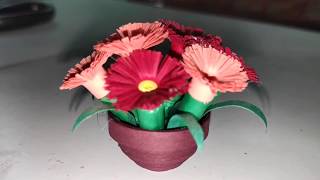 Quilling Miniature Flower Pot/ how to make miniature flower pot
