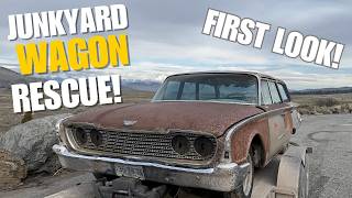 WE SAVED A 1960 FORD COUNTRY SEDAN FROM A JUNKYARD! First look and assessment. Y-CODE 352 4V!
