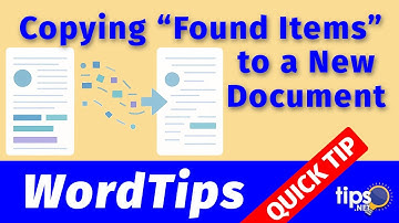 Copying "Found Items" to a New Document