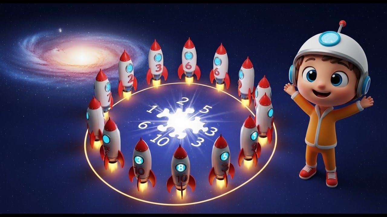 Number Rockets Blast Off 🚀🔢 | Fun Counting Rhyme for Kids | Learning Numbers Song 2025
