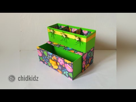 Stationery Box Organization Cardboard [ 3 Minute Craft ]