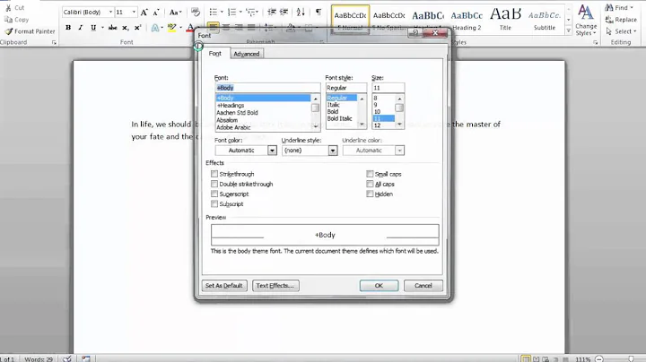 How to Change and Set the Default Font in Microsoft Word 2010