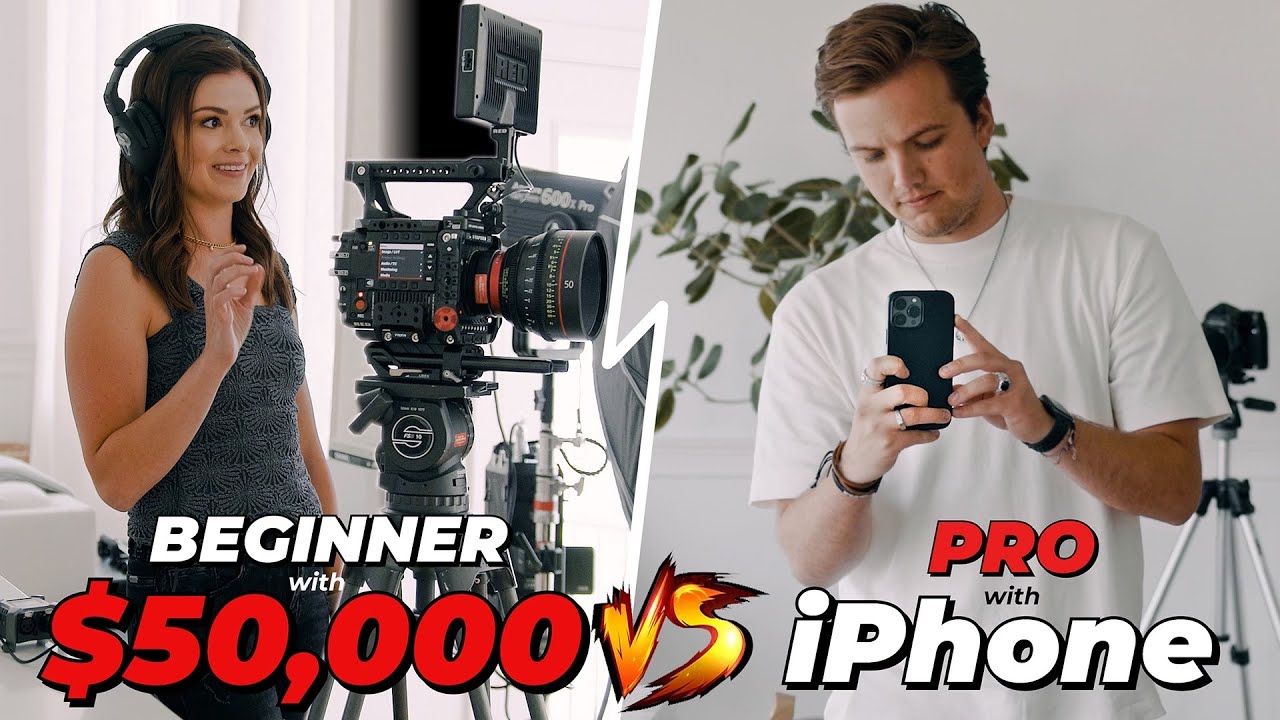 Beginner with $50,000 RED Camera vs PRO with iPhone 13! - YouTube
