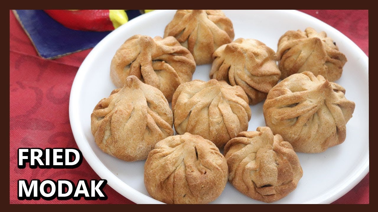 Fried Atta Modak Recipe (Crispy without Frying) | Wheat Flour Modak | Ganesh Chaturthi Special | Healthy Kadai