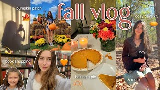 FALL VLOG 🍂🌼 bookstore, cozy days, baking, pumpkin patch, reading, & more