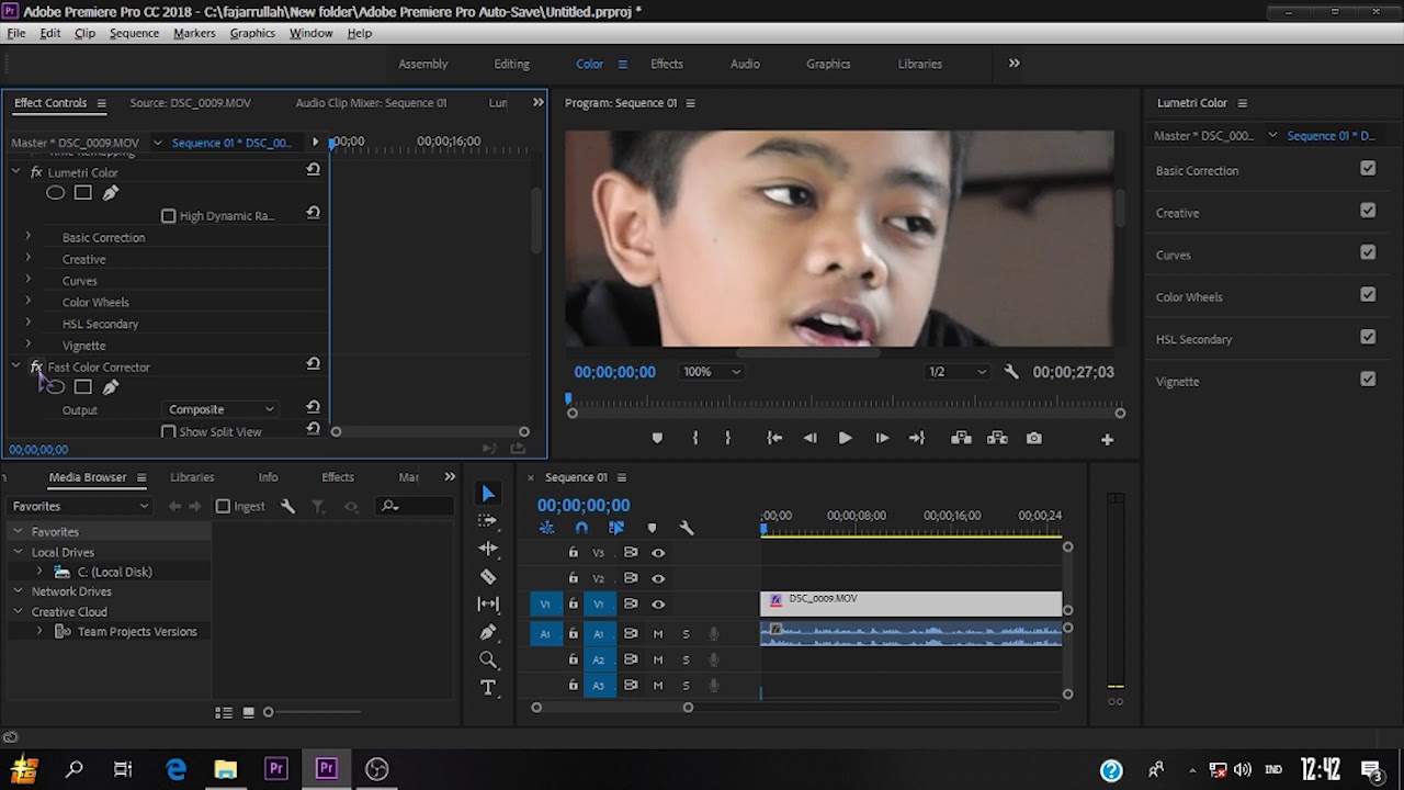 Tutoral Color Correction di ADOBE PREMIER PRO CC 2018 #Mudah - YouTube