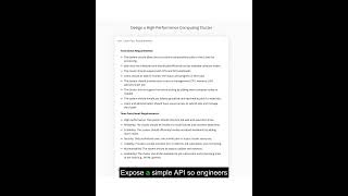 Design an HPC cluster end-to-end: requirements, traffic &amp; capacity sizing, REST APIs, database schem