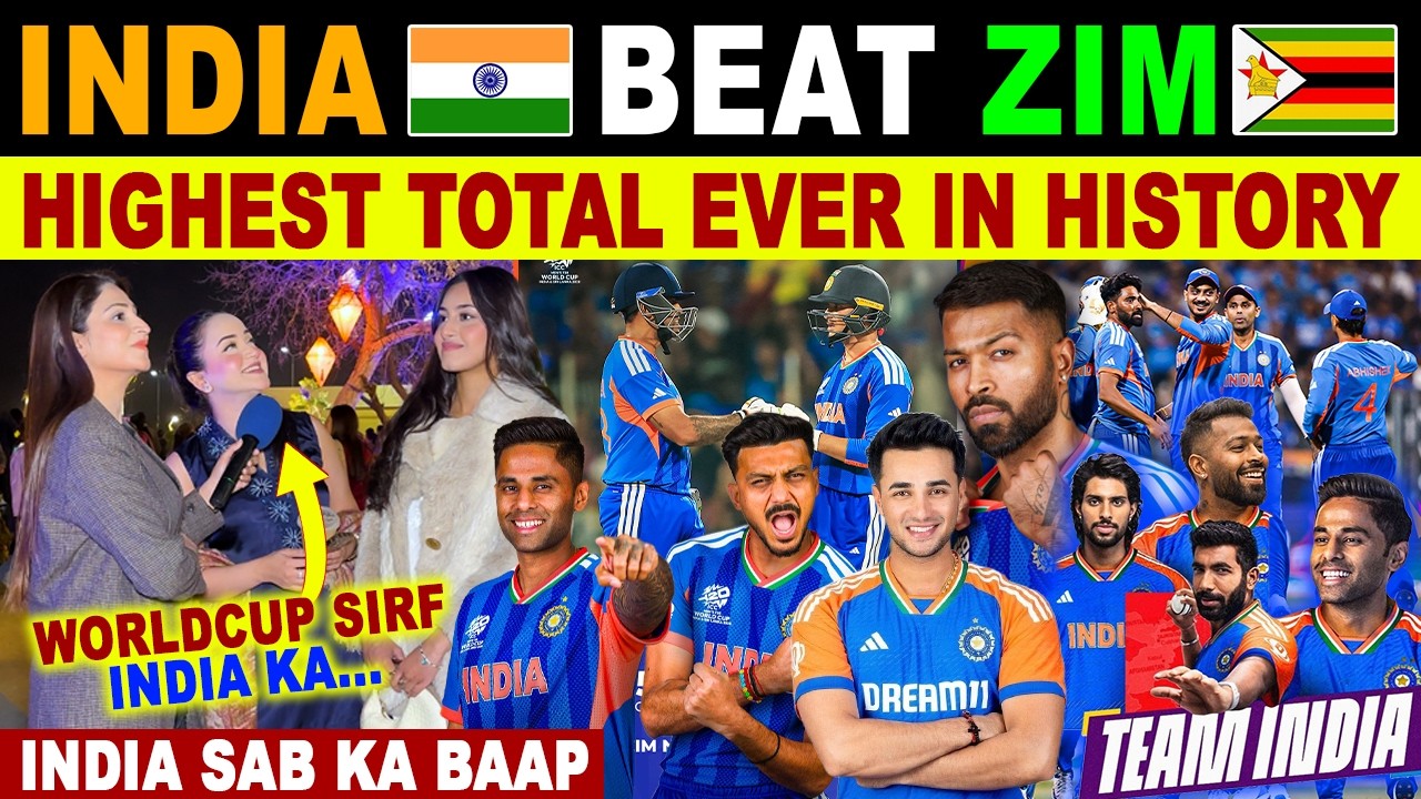 ZIM🇿🇼 184/6 IND🇮🇳 DESTORY ZIM IN T20 WC | ABHISHEK 53 ARSHDEEP 3 | PAK PUBLIC REACTIONS