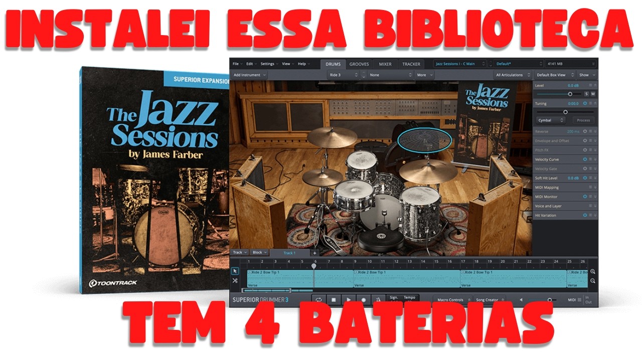 Instalei a The Jazz Sessions SDX: 4 Kits de Bateria Incríveis no SD3!