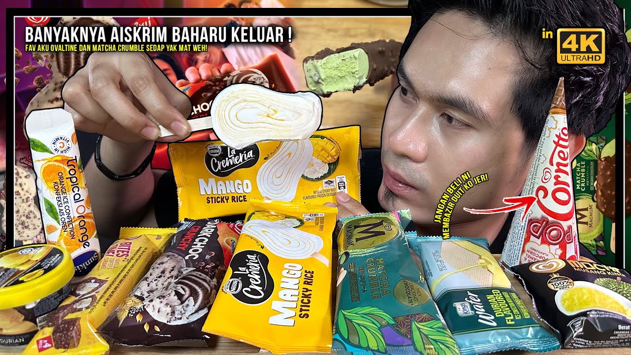banyaknya aiskrim baharu keluar! fav aku OVALTINE DARK CHOC & MAGNUM MATCHA