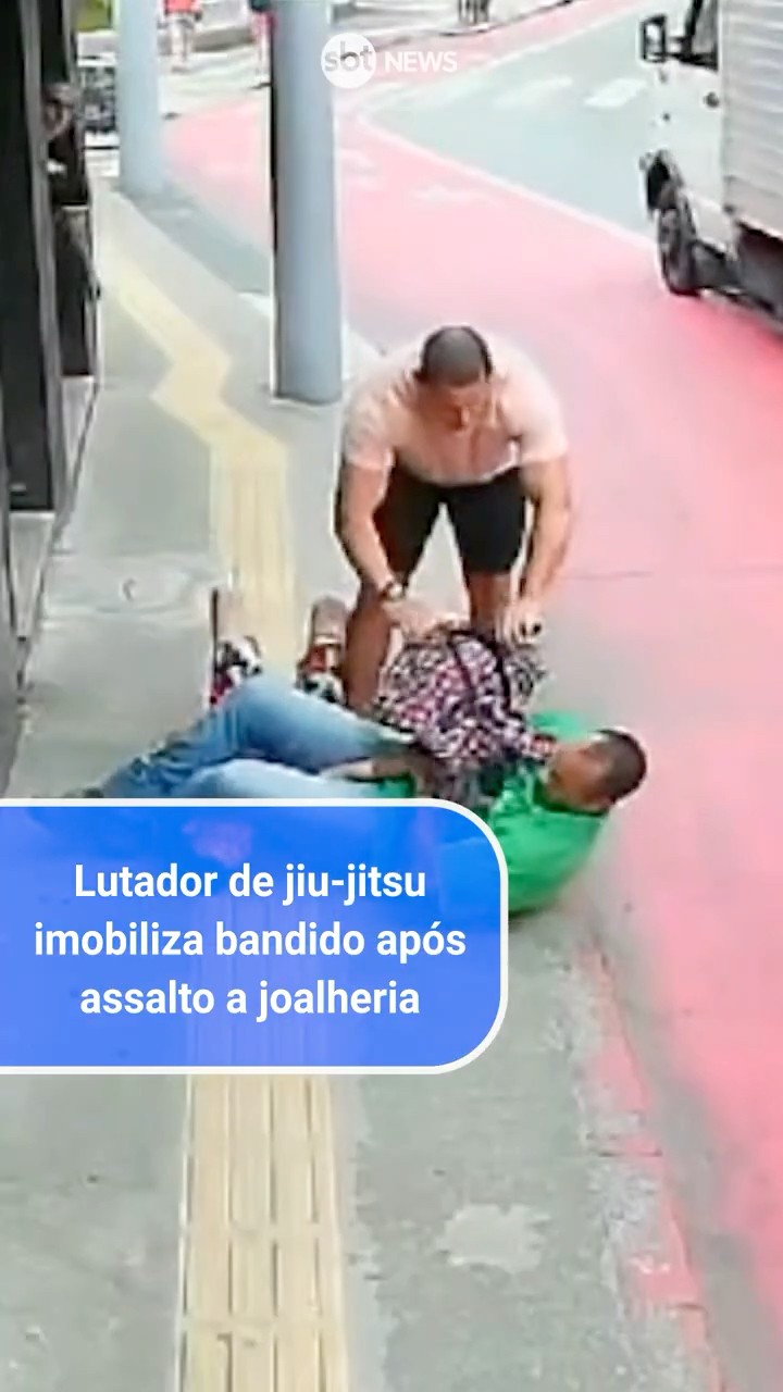 Lutador de jiu-jitsu imobiliza bandido após assalto a joalheria