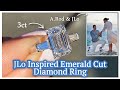 Jennifer Lopez JLO Inspired Engagement Ring | 3ct Emerald Cut 3 Stone Diamond Ring