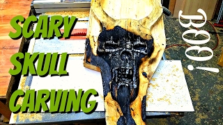 Wood Carving the Scariest Skull Ever!