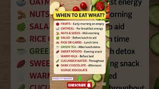WHEN TO EAT WHAT? | Best Time To Eat Fruits, Salad, Nuts & Meals For Better Health & Energy