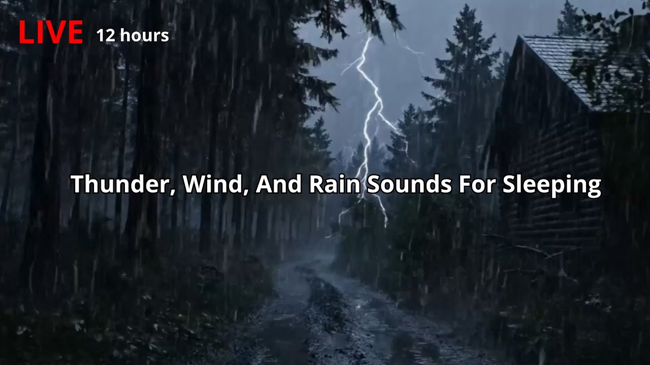 🔴 🌧️ 😴Thunder, Wind And Rain Sounds For Sleeping With Storm To Help You Sleep More Deeply