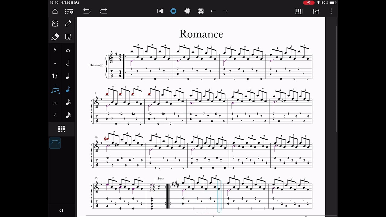 Romance(Jeux Interdits)/ Charango Tab