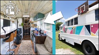 SKOOLIE Tour! Tiny Home for Tall Couple w/ Clever Design