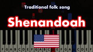 Shenandoah (Oh Shenandoah) - Easy Piano Tutorial with Notes 🇺🇸