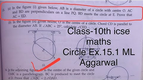 Class-10th #icse #maths #circle | In the figure (i) given below, AB is a diameter of a circle with 