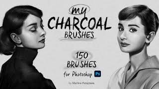 150 Charcoal Brushes for Photoshop