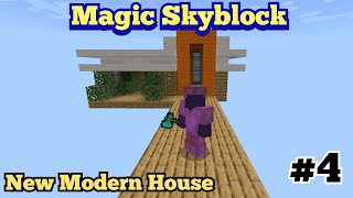 base My New Modern House In Magic Skyblock In Minecraft Pe / Gameplay #4