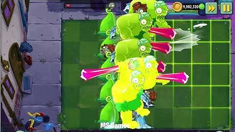 PvZ 2 All Plants Max Level - Power Up Vs Parasol Zombies