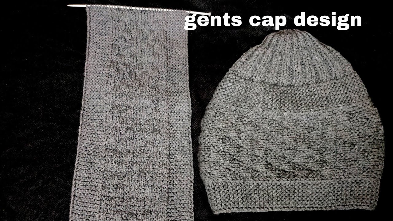 सिर्फ एक सीधी पट्टी से बनाए जेंट्स के लिए बहुत ही सुन्दर और आसान टोपी !beautiful knitting gents cap