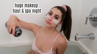 huge makeup haul &amp; spa night