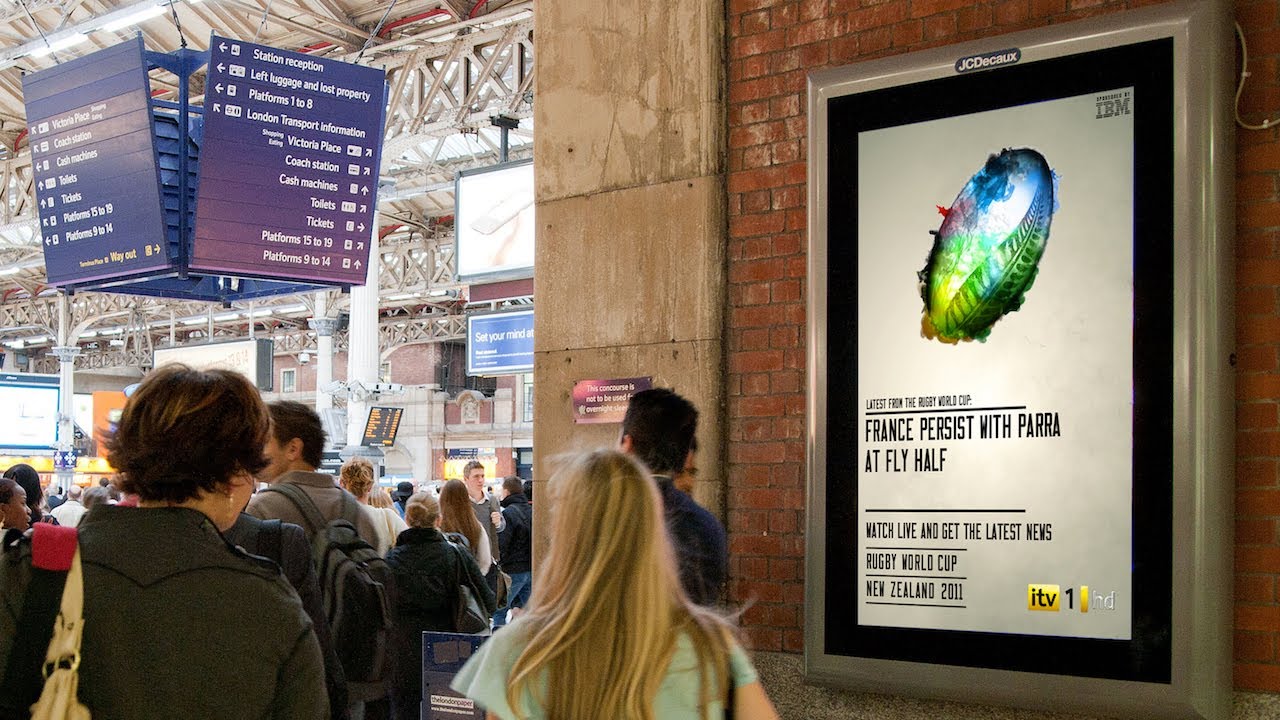 ITV Rugby World Cup 2011 Live Digital Outdoor Campaign Grand Visual