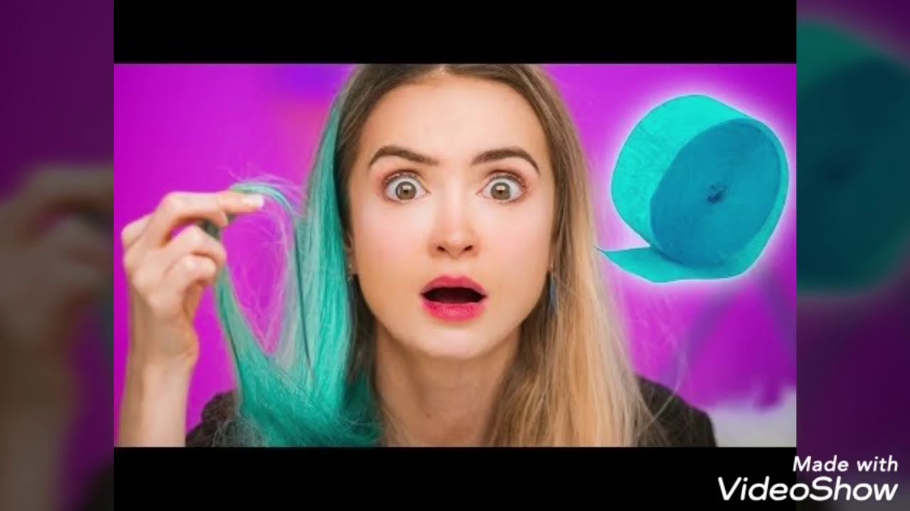 How to dye your hair using a crepe paper YouTube