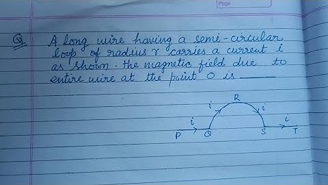 A long wire having a semicircular loop of radius r carries a current i... | jee mains 2024 physics
