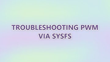 Troubleshooting PWM via sysfs