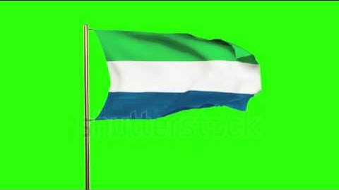 Sierra Leone flag waving in the wind. Green screen, alpha matte. Loopable animation Stock video by