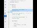 Simple Calculator Program in C