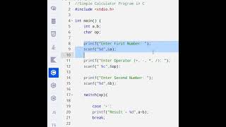 Simple Calculator Program in C