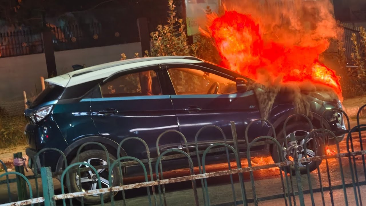 Tata nexon EV caught fire