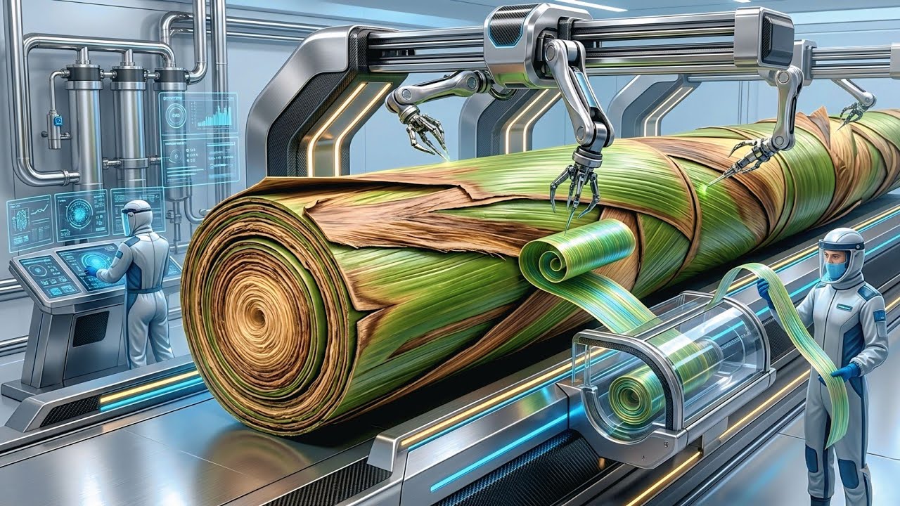  Largest High-Tech Banana Stem Factory | Full Processing Documentary (ASMR)