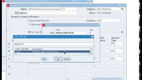 Oracle General Ledger - Mass Allocations