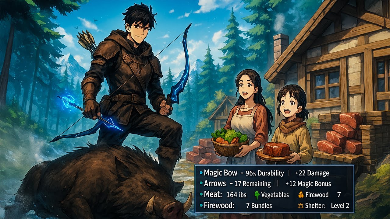 Woke Up in Cursed Village with Starved Wife and Daughter, But I'll Hunt Every Beast To Feed Them