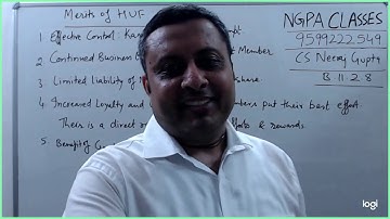 Business Studies Class 11.2.8 Merits of HUF | CS Neeraj Gupta | NGPA Classes | F2F @Rohini Delhi