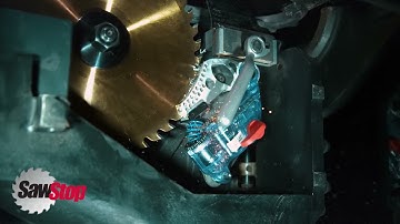 SawStop Slow Motion Brake Activation  17 Seconds