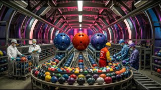 How Bowling Balls Are Made at Scale🎳 Inside a Bowling Ball Factory