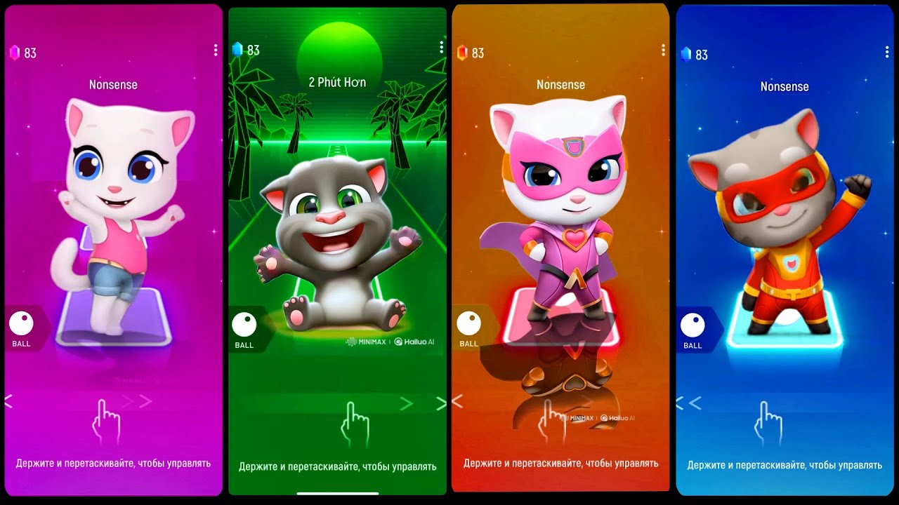 Talking Tom and Talking Angela - Yamal Games - Tiles Hop EDM Rush