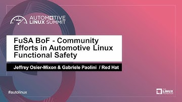 FuSA BoF   Community Efforts in Automotive Linux Functio..  - Jeffrey Osier Mixon & Gabriele Paolini