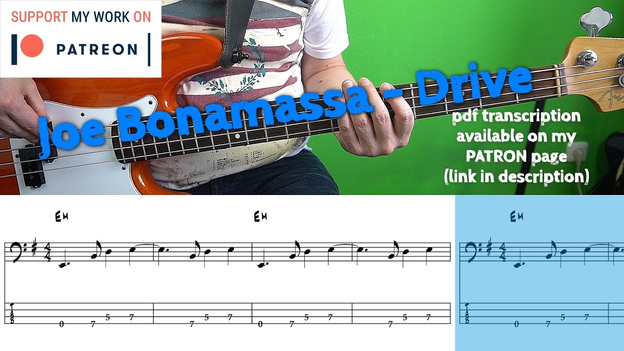 Joe Bonamassa Drive (Bass cover with tabs) YouTube