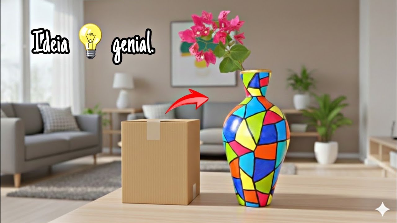 IDEIA SENSACIONAL COM PAPELÃO E GESSO FICOU INCRÍVEL | Faça você mesmo essa ideia genial