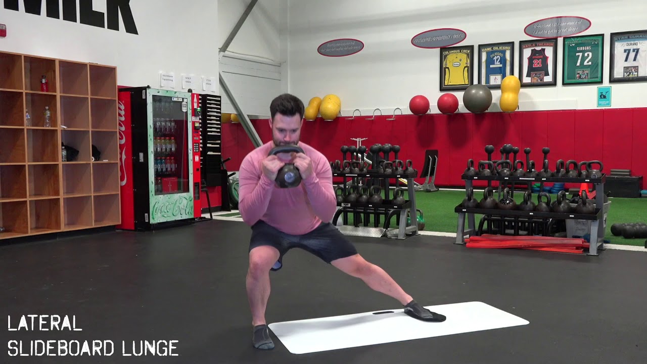 Lateral Slideboard Lunge - YouTube